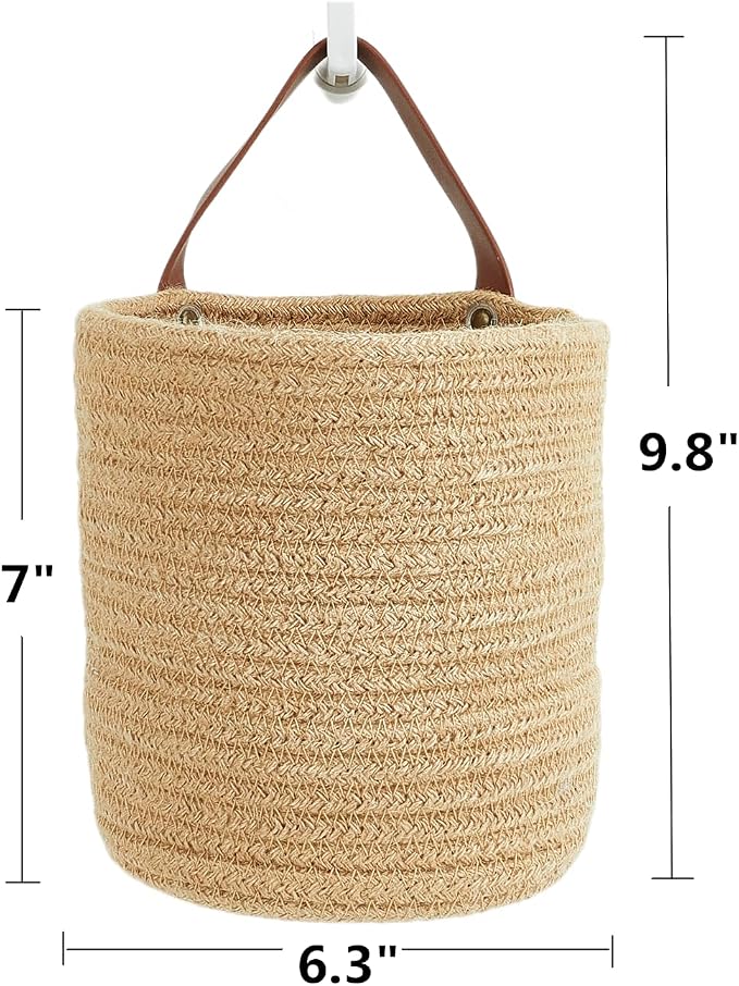 Wall Hanging Storage Basket, Woven Plant Holder - Image 4