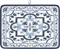 Giwawa Navy Flower Dish Drying Mat Modern Boho Microfiber Dishes Drainer Pad by Giwawa