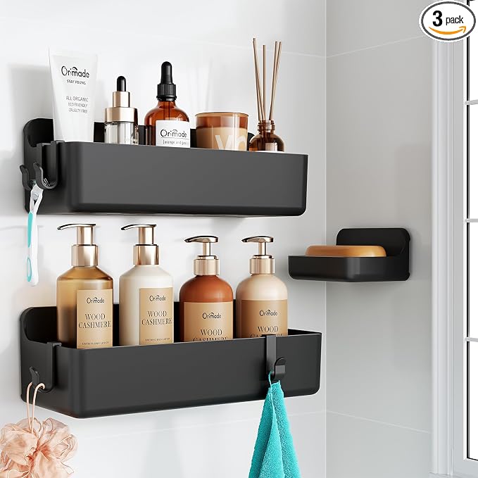 Orimade Shower Caddy 3-Pack, No-Drill Adhesive Shelves by Orimade