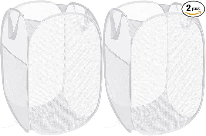 2 Pack Durable Collapsible Laundry Baskets by Bemkoo