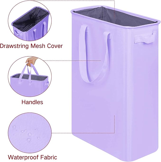 efluky Slim Laundry Basket, Narrow Laundry Hamper - Image 3