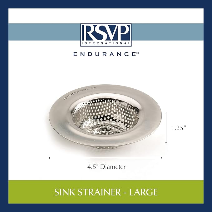 RSVP International Endurance® Stainless Steel Large Sink Strainer, 4.5" | Traps - Image 7