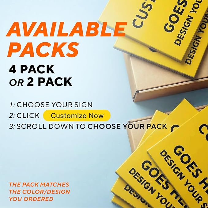Custom Metal Signs, Personalized Aluminum, Waterproof Business Signs, White Aluminum (Yellow Background, 42x28 In)