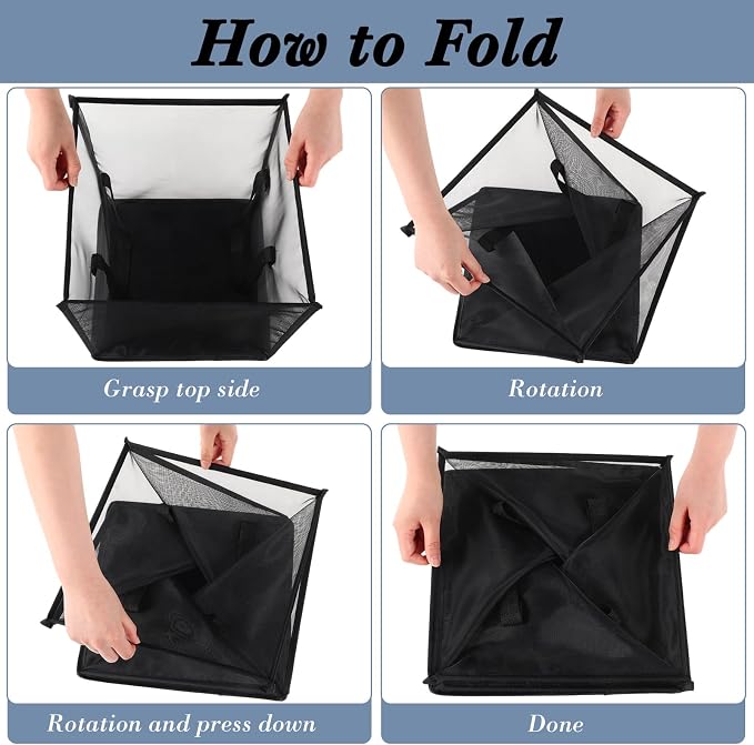 Zopeal 6 Pack Collapsible Mesh Laundry Basket, Single-layer | 13 Inch Square - Image 4