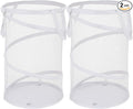 BATTOO 2 Pack White Large Collapsible Laundry Basket Foldable Mesh Pop Up Hamper by BATTOO