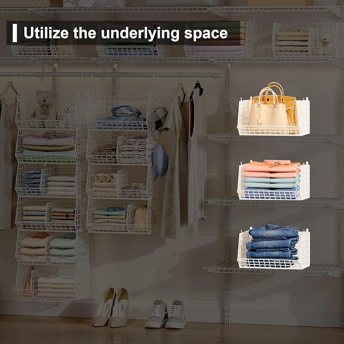 6 Tier Extra Large Hanging Closet Organizer, Closet Storage Hanging - Image 5