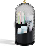 Toothbrush Holder with Cover for Bathroom Countertop, Toothpaste, Self Draining by rejomiik