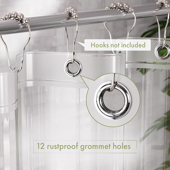 AmazerBath Camper Shower Curtain Liner, 72x65 Clear Shower Curtain Liner - Image 3