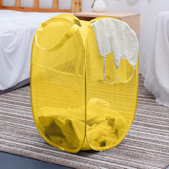 Mesh Pop up Laundry Hamper, Foldable Clothes Hamper Laundry Basket - Image 3