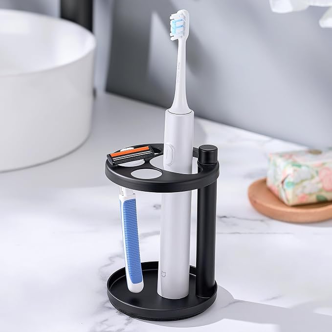 Toothbrush & Toothpaste Holder for Bathroom Countertop, Metal Electric - Image 3