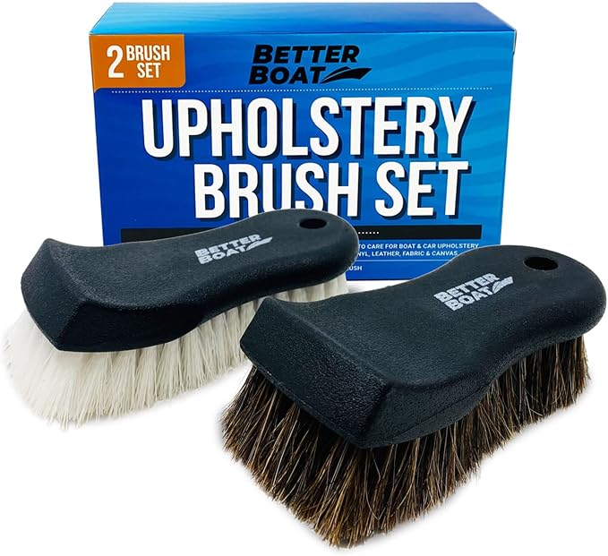 Upholstery Brush Set, Carpet and Car Cleaning Brushes, Horsehair Detailing | by BetterBoat