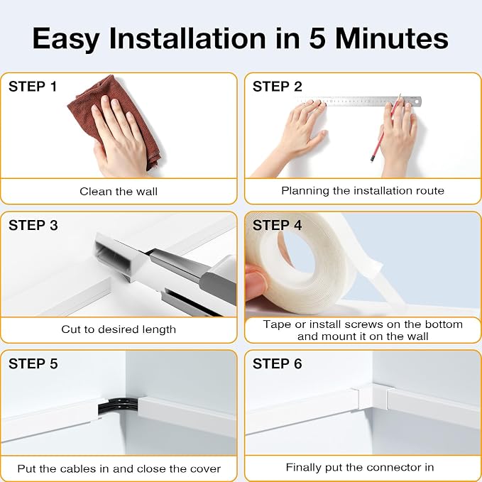Delamu Cable Hider, 315in Cord Hider Cord Covers - Image 9