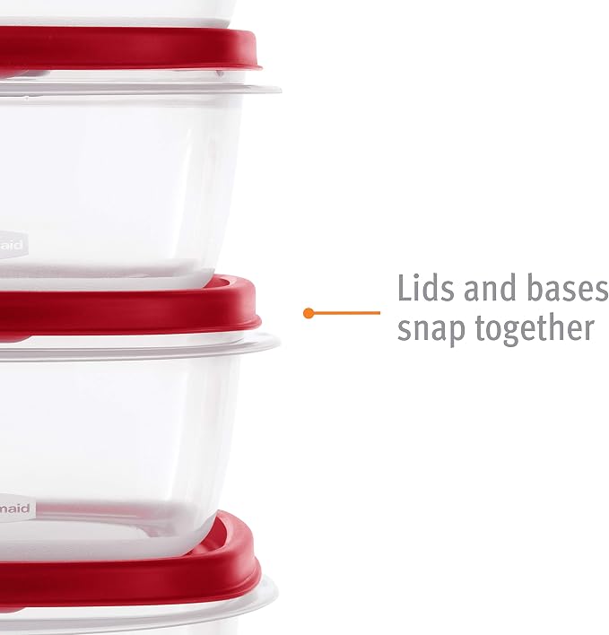 Rubbermaid Easy Find Vented Lid Food Storage Containers 7-Cup Red - Image 5