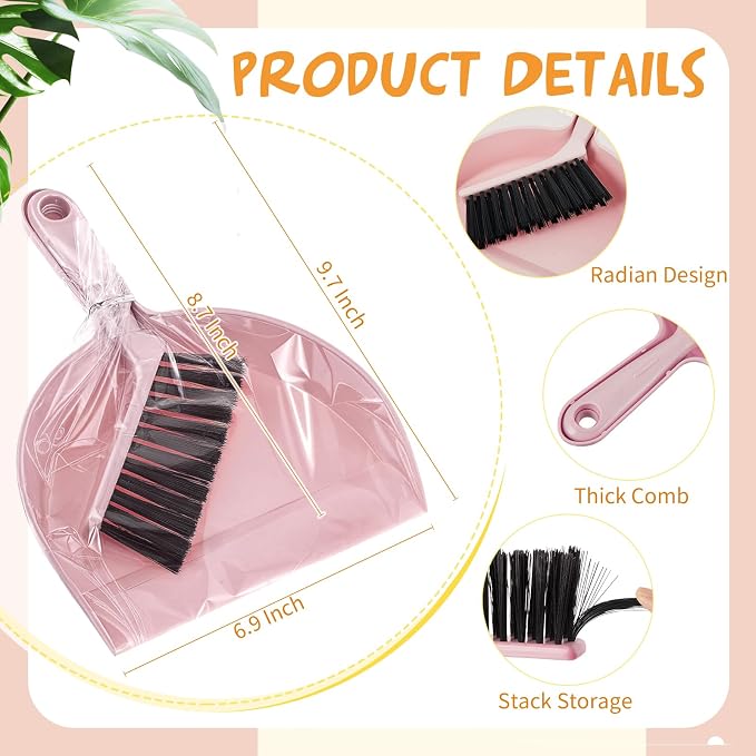 Sliner 18 Pack Mini Dustpan Brush Set Small Broom Set Bulk - Image 2