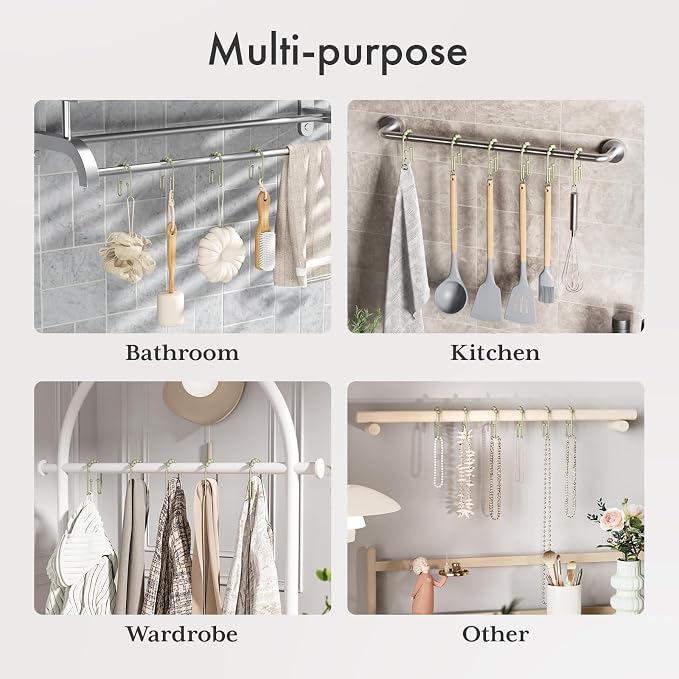 AmazerBath Sage Green Shower Curtain Hooks - Image 6