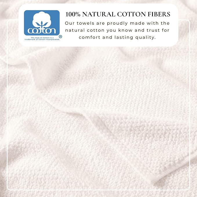 Great Bay Home 100% Cotton 4 Pack 54x27 Bath Towel Set - Image 3