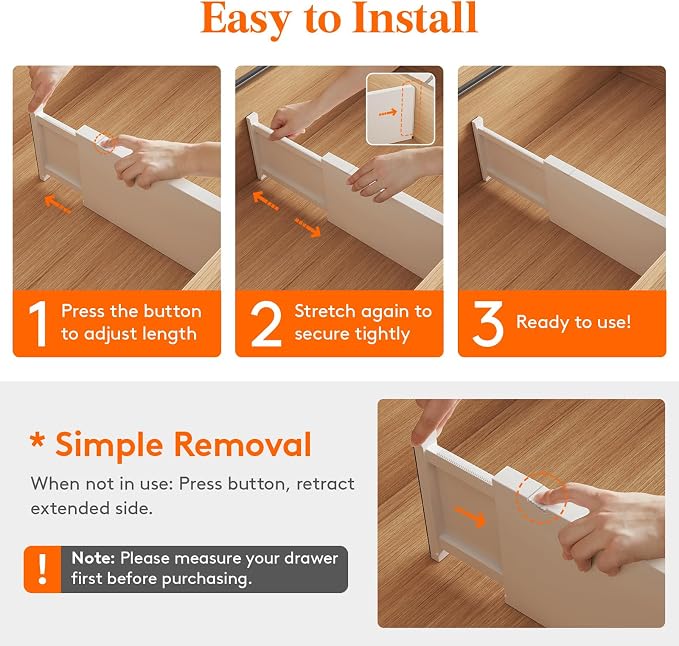 Lifewit 6" Tall Upgrade Drawer Dividers, Adjustable Deep Drawer Organizer | 14 - Image 6