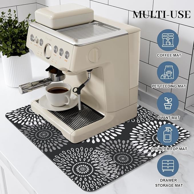 Dish Drying Mat Absorbent Kitchen Counter Mat Rubber Backing Draining Mat | - Image 3