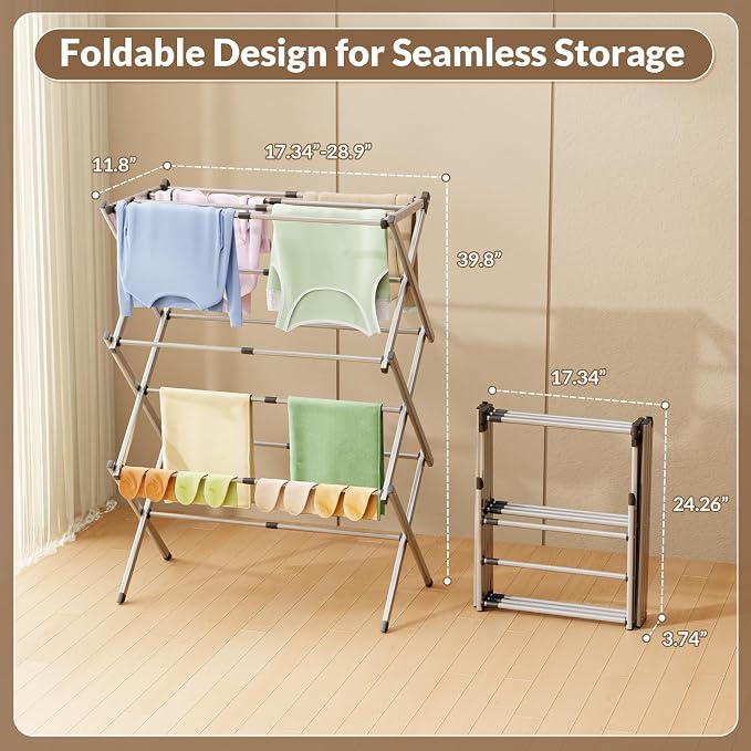 Collapsible Floor Drying Rack - Image 3