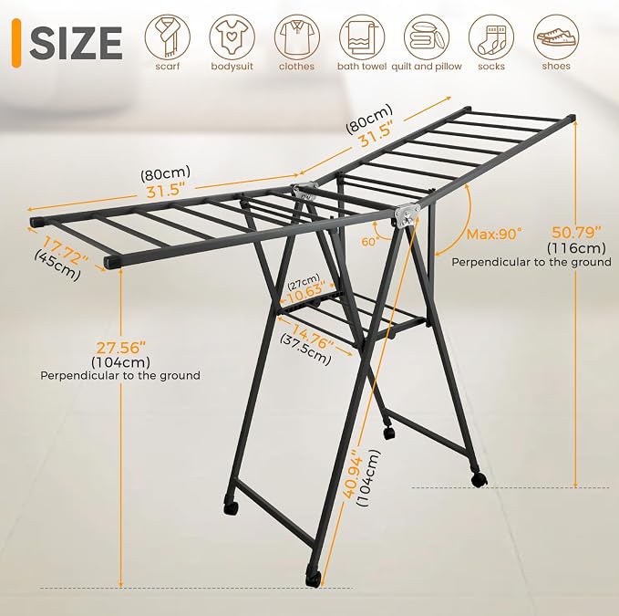 Clothes Rack, 2-Tier Drying Hanger, - Image 2