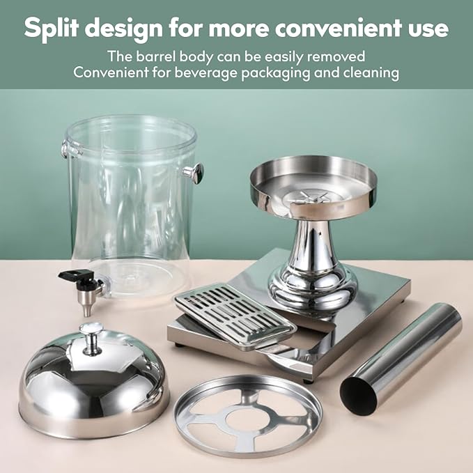 4.5 Gallon Drink Dispensers for Parties, Beverage Dispenser with Stand, Commercial Hot Cold Juice Dispenser with Ice Container and Stainless Steel Drip Trays for Beer, Water Lemonade