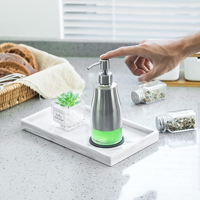 Gaussra Soap Dispenser with Coaster and Stickers - 11 OZ / 320 ML | Brushed - Image 2