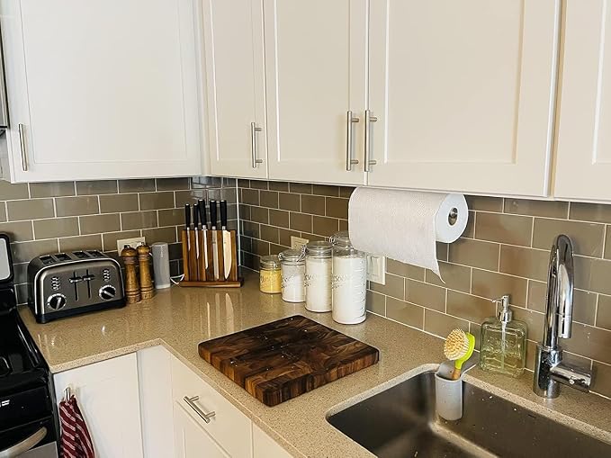 Paper Towel Holder Under Cabinet, Self Adhesive or Drilling - Image 9