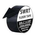 SWRT 2" x 110FT Black Floor Marking Tape and Dance Splicing Tape, Caution Gym Floor Tape Warning Safety Stripe Tape for Floor Marking, Athletics, School, Restaurants, Equipment and More