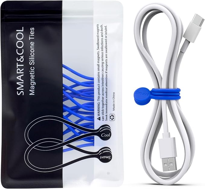 SMART&COOL Reusable Silicone Magnetic Cable Ties, Holding Stuff, Book Markers by SMARTCOOL