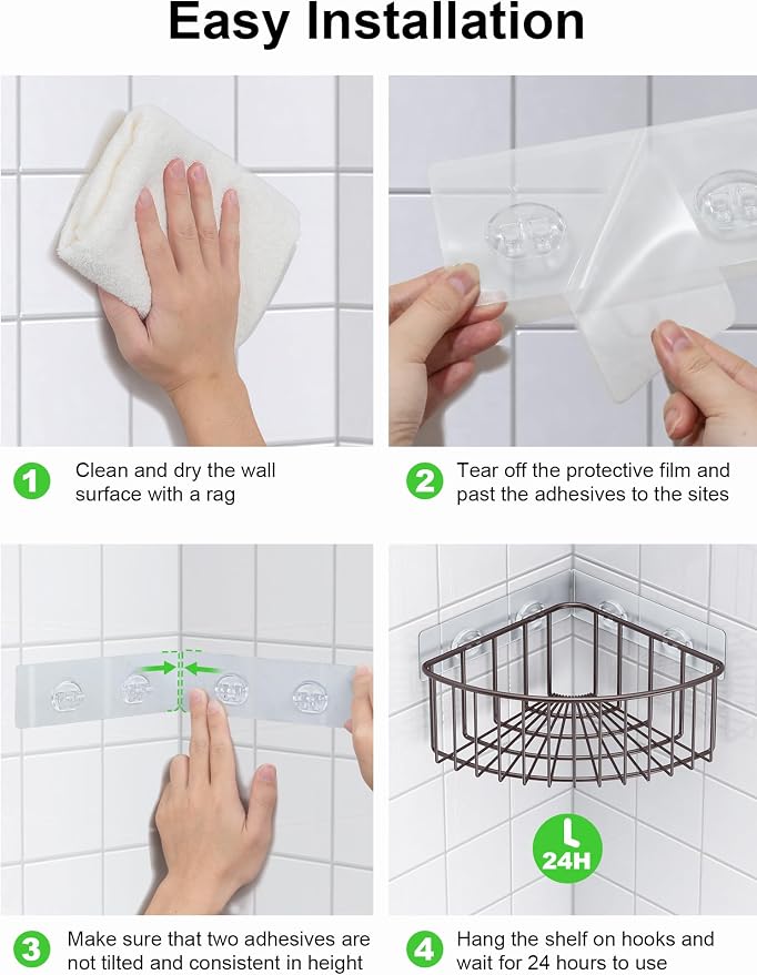 SMARTAKE 2-Pack Corner Shower Caddy Deep Basket, SUS304 Stainless Steel - Image 7
