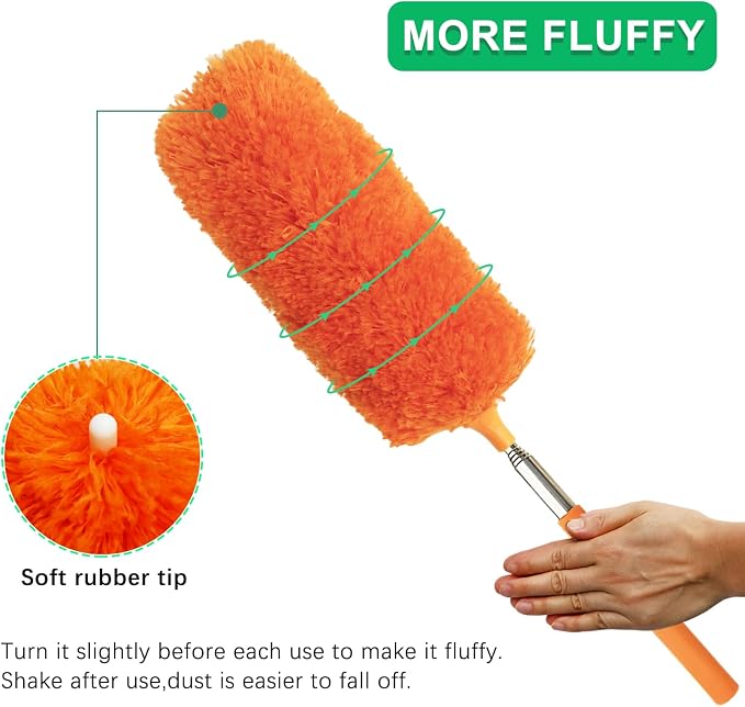 2 Pack Small Washable Microfiber Feather Duster, Microfiber Head, Cleaning Tool - Image 5