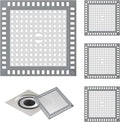 4 Pack Drain Hair Catcher, 4.8" Square Shower Drain Cover, 304 Stainless Steel by Unknown
