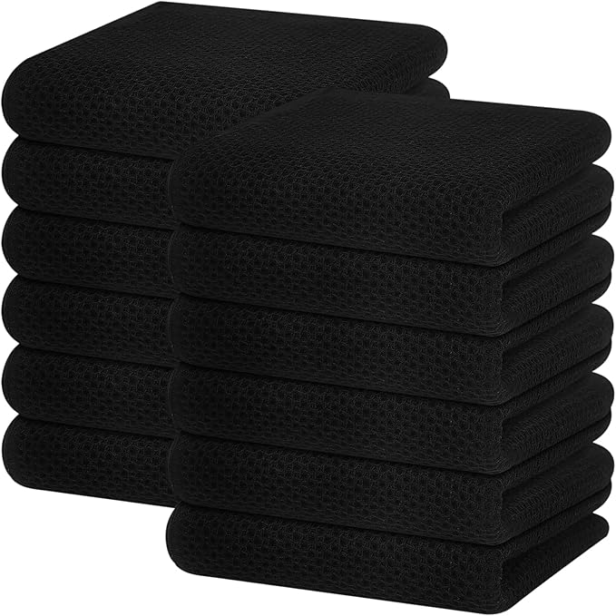 Homaxy 100% Cotton Waffle Weave Kitchen Dish Towels 12-Pack, Ultra Soft by Homaxy
