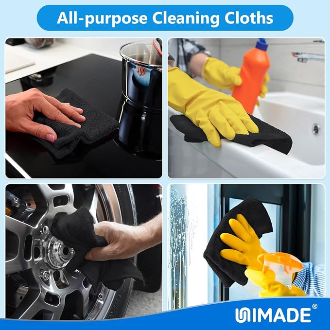 UNIMADE Microfiber Cleaning Cloth, 10 Pack Reusable Microfiber Towels - Image 7