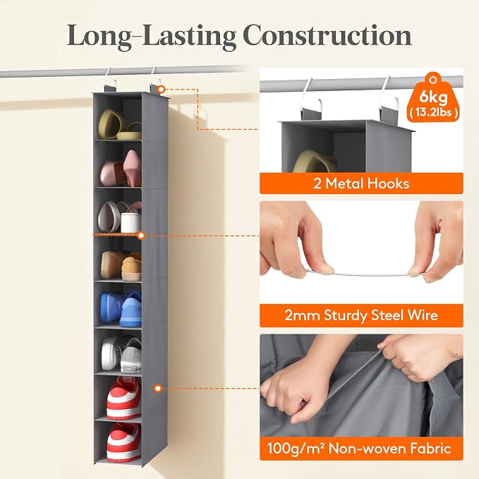 Lifewit 8 Section Hanging Shoe Storage Organizer - Image 4
