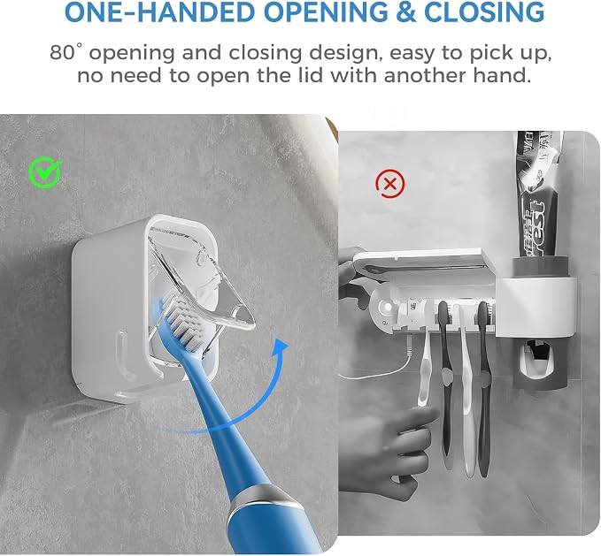 MOPMS Single Slot Toothbrush Holders Wall Mounted - Image 4