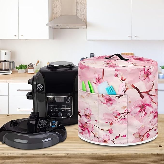 TODIYADDU Sweet Floral Pressure Cooker Cover for 3 Quart Instant Pots Insulated Kitchen Appliance Dust Cover for Round Pressure Cooker Practical Instant Pots Air Fryer Accessories Presents