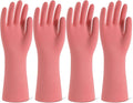Rubber Cleaning Gloves for Dishwashing, 4 Pairs Reusable Kitchen Gloves for by Unknown