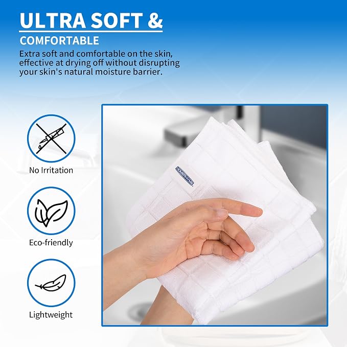 White Hand Towels, 6 Pack 25''*15'' Microfiber Hand Towels - Image 4