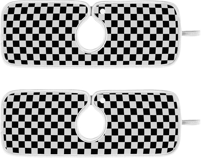Checkered Black and White Sink Mat by Tatenale