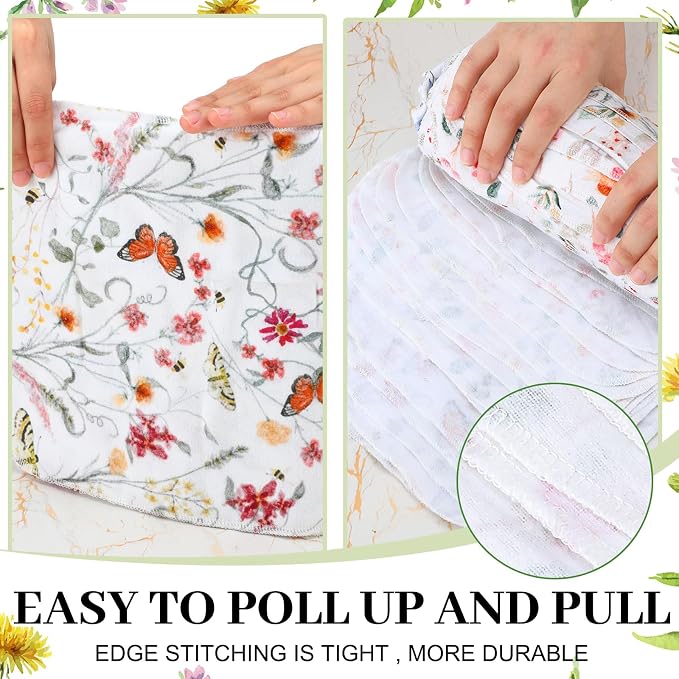 Reusable Kitchen Cloths Cotton Towel, 36 Pack, Vintage Wildflower - Image 5