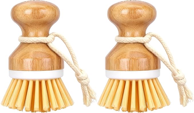 Bamboo Dish Scrubber 2 Pack Kitchen Brushes by SetSail