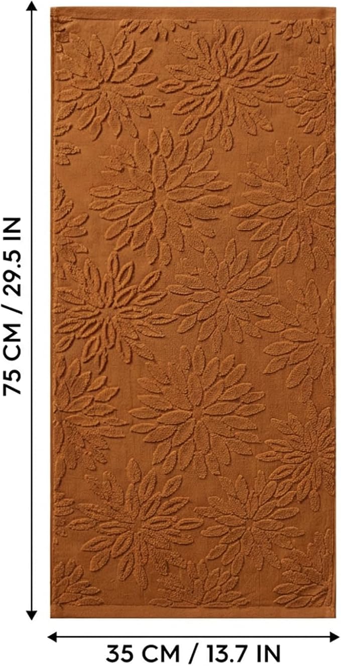 Artoid Mode 2 Pcs Caramel 3D Dahlia Floral Jacquard Hand Towels - Image 7