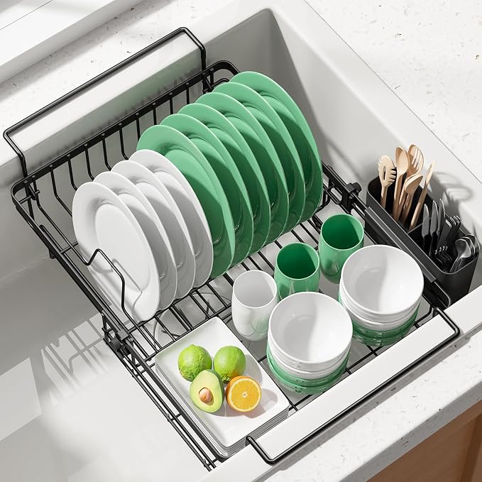 Kitsure Expandable in-Sink or Over-Sink Dish Drying Rack, Dish Drainer by Kitsure