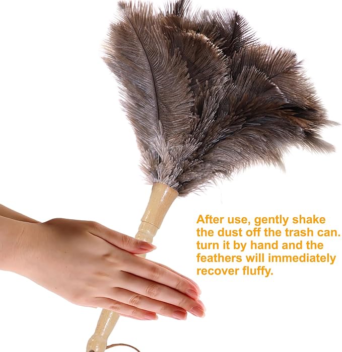 Genuine Ostrich Feather Duster 15 inch | Natural Fluffy Reusable Real - Image 5