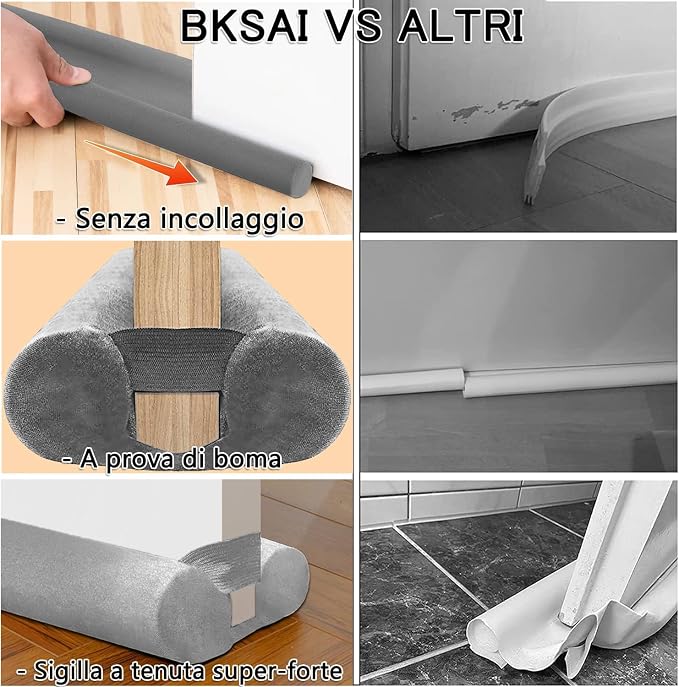 BKSAI Door Draft Stopper for Doors 31-39" No Adhesive Draft Stopper for Bottom - Image 5