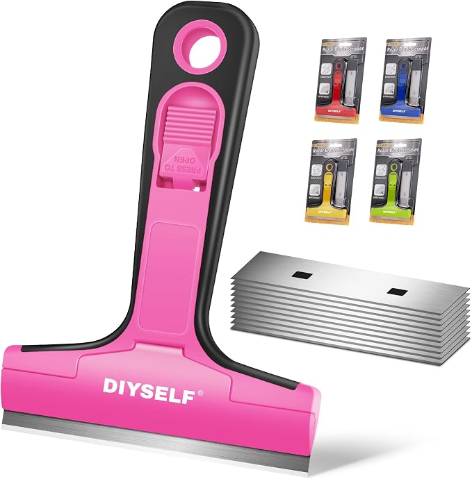 DIYSELF Window Scraper with 10 Extra 4" Razor Blades, Razor Scraper Tool | Wide by DIYSELF