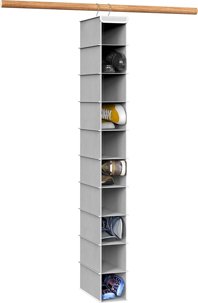 Simple Houseware 10 Shelves Closet Hanging Shoe Organizer, Holds Up to 20 lbs by SimpleHouseware