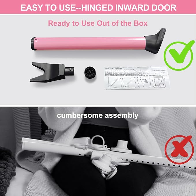 Rerishom 2 Pack Door Security Bar, Heavy Duty Door Stopper Jammer, Adjustable - Image 8
