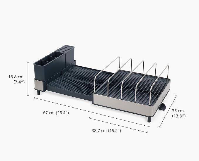 Joseph Joseph Extend Max Steel Expanding Dish Drying Rack, high Capacity - Image 4